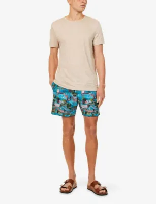 DEREK ROSE London Scenic Printed Swim Shorts detail 2