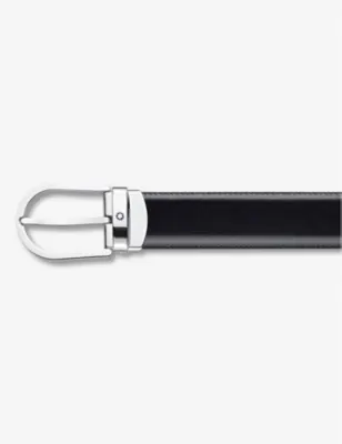 MONTBLANC Horseshoe-Buckle Leather Belt detail 2