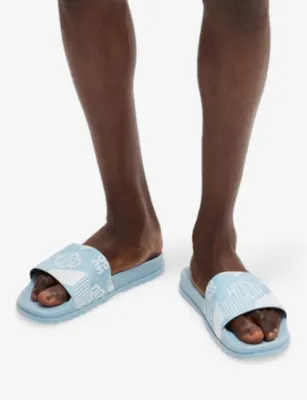 HUGO Geometric Logo-Embossed Slides - EUR 39 / 5 UK MEN detail 2