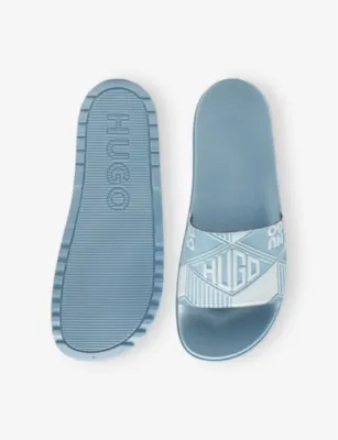 HUGO Geometric Logo-Embossed Slides - EUR 39 / 5 UK MEN detail 3