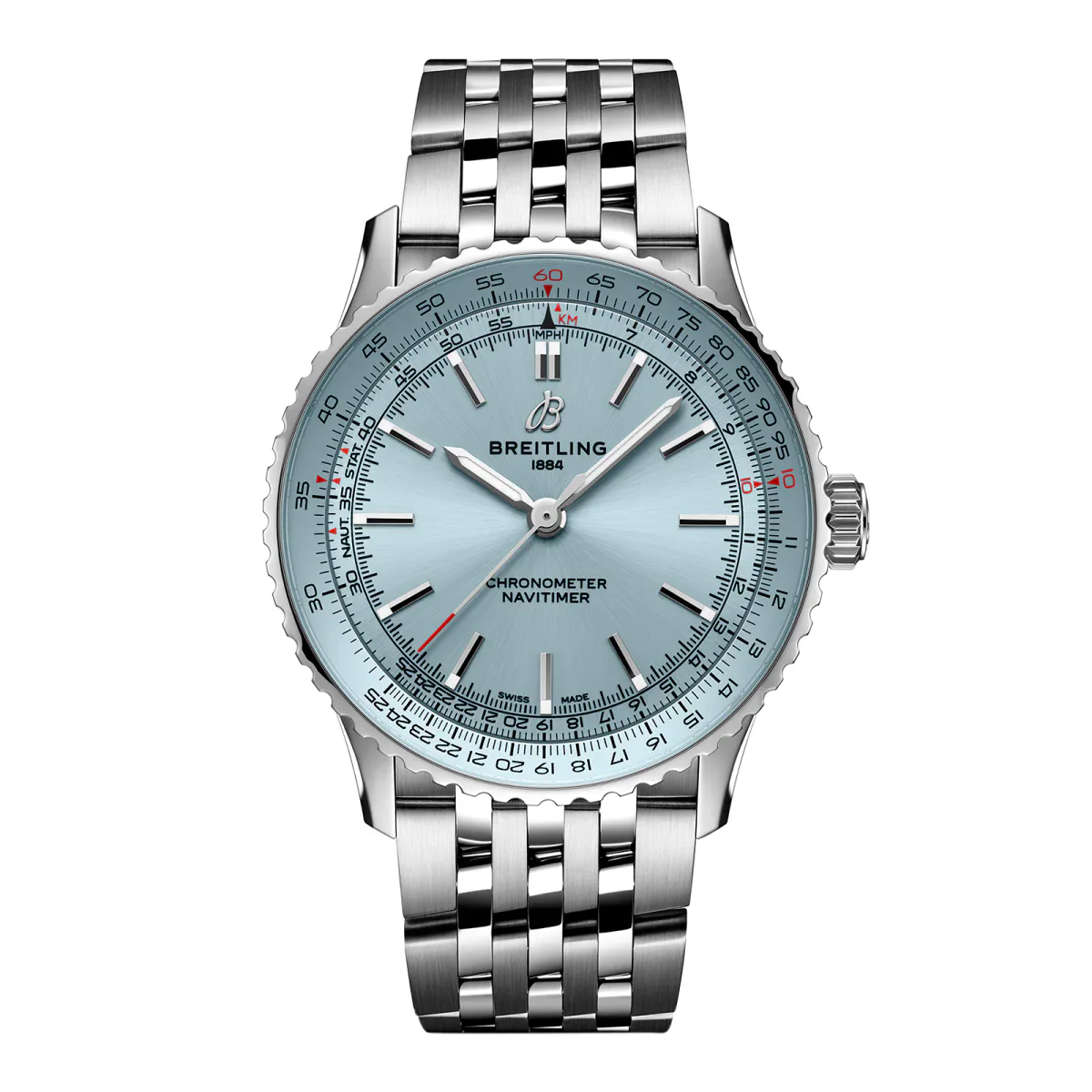 Breitling Navitimer Automatic 41mm Mens Watch Light Blue Stainless Steel