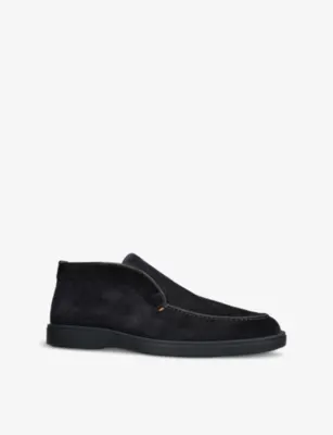 SANTONI Detroit chunky-sole suede loafers - EUR 40 / 6 UK MEN in Navy, additional product view 3