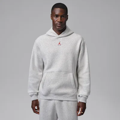 Jordan Brooklyn Men's Pullover Hoodie - Neutral Grey/Heather/University Red