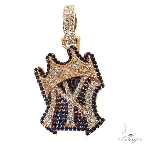 RINA - For Him CUSTOM Mini MLB New York Yankee Logo Pendant 68522 in Rose Gold – Pendant