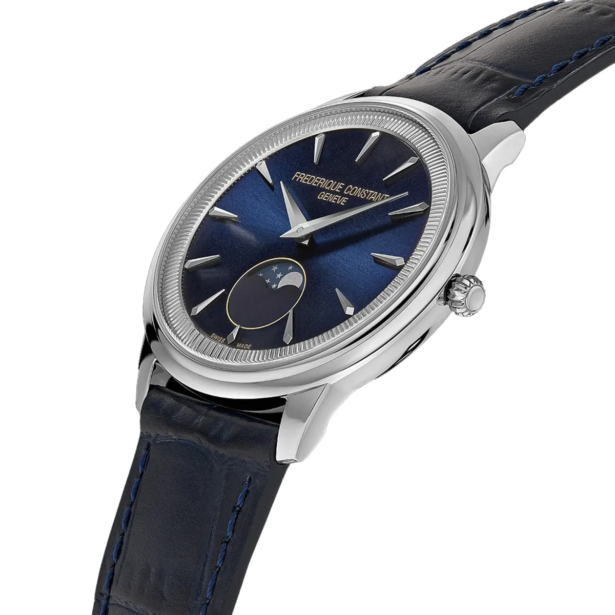 Frederique Constant Classics Moneta Moonphase Quartz 37mm Mens Watch Blue in Blue, additional product view 2