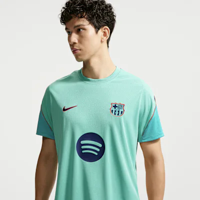 Nike F.C. Barcelona Strike Third Men's Nike Football Dri-FIT Short-Sleeved Top - Green Frost/Dusty Cactus/Loyal Blue/Loyal Blue