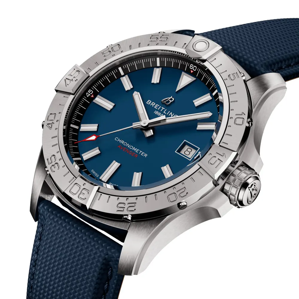 Breitling Avenger Automatic 42mm Mens Watch Blue Leather in Blue, additional product view 3