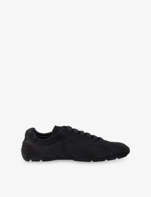 PRADA Montecarlo Re-Edition 2005 Suede and Mesh Trainers - NEUTRAL - EUR 43 / 9 UK MEN in BLACK – Mens | Trainers | Lace up trainers