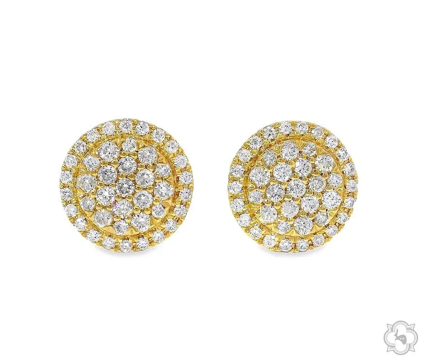 ANNA - UNITED 18K Gold Diamond Round Earrings 67019 in Yellow Gold – Earrings