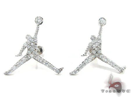 RINA - SUNNY 2 Jordan Jumpman custom Earrings 22524 in White Gold – Earrings