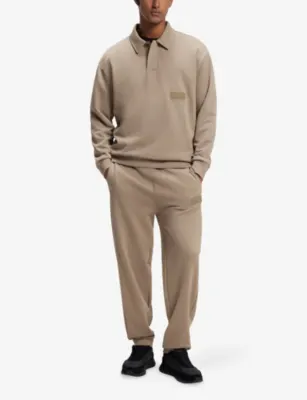 BOSS Relaxed-Fit Cotton-Blend Polo Sweatshirt detail 2