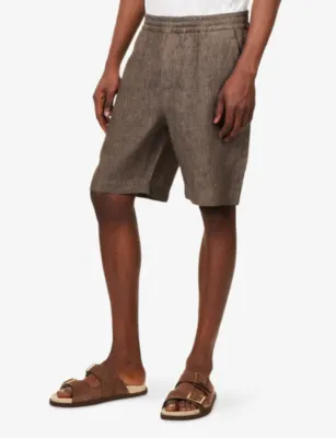 SUNSPEL Drawstring Relaxed Linen Shorts detail 3