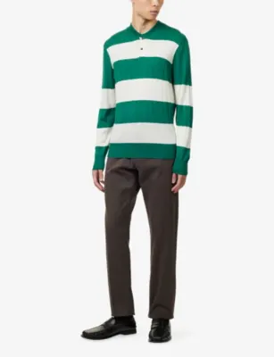 DUNHILL Striped Ribbed Cashmere-Blend Rugby Jumper detail 2