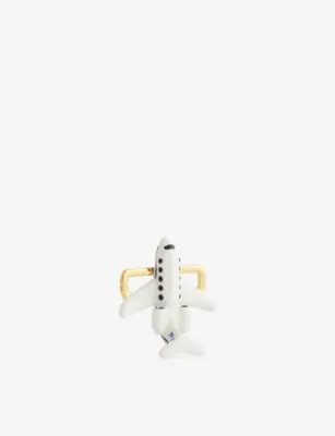 POUBEL Aeroplane Jet Sterling-Silver Enamelled Charm detail 2