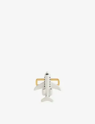POUBEL Aeroplane Jet Sterling-Silver Enamelled Charm