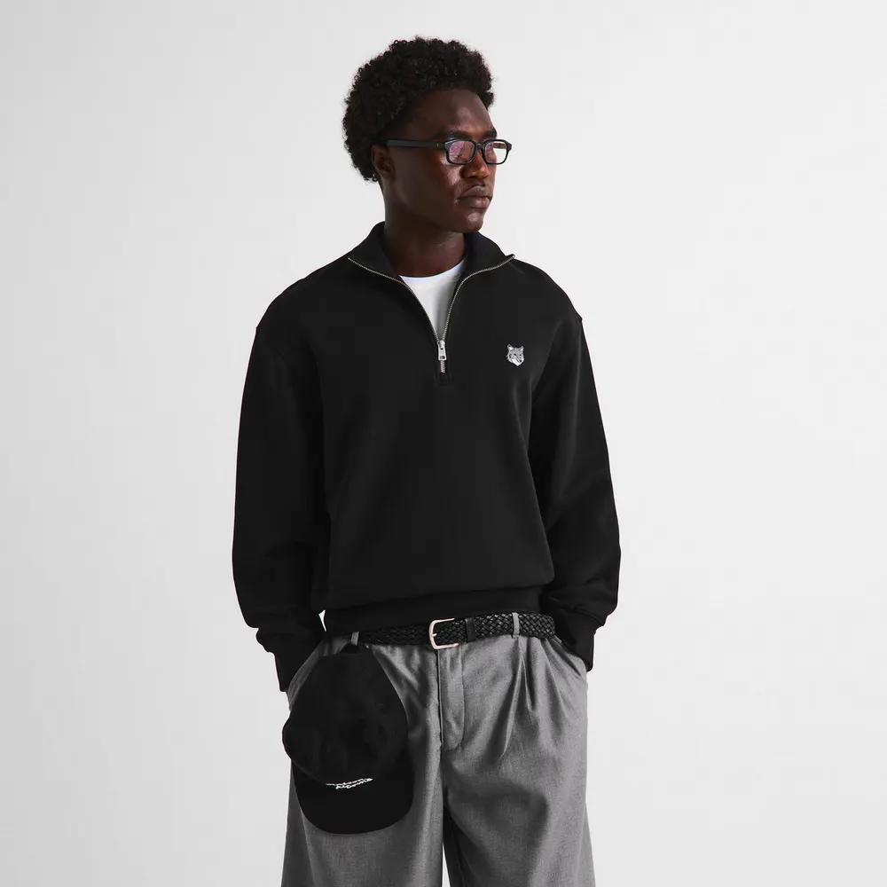 Maison Kitsune Men's Fox HD Comfort Half Zip Fleece detail 3