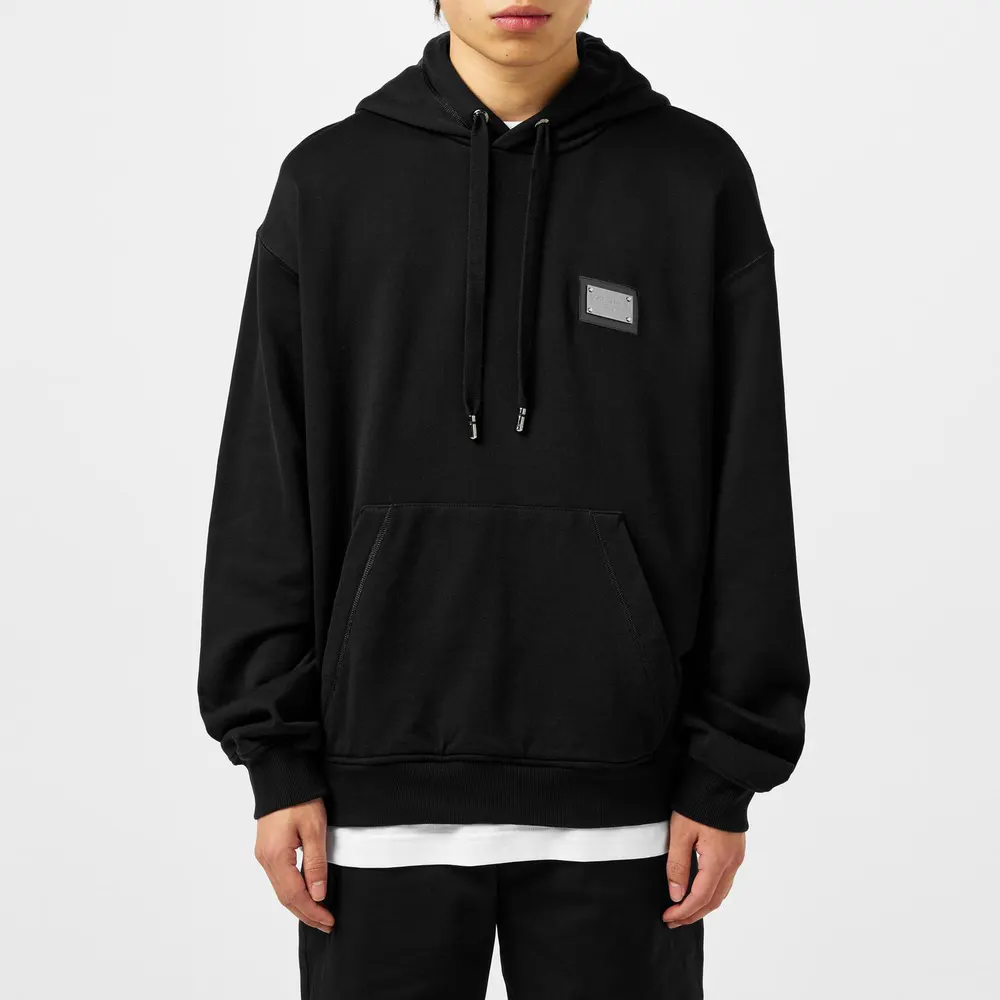 Dolce and Gabbana Men's Cotton Plate Hoodie detail 3