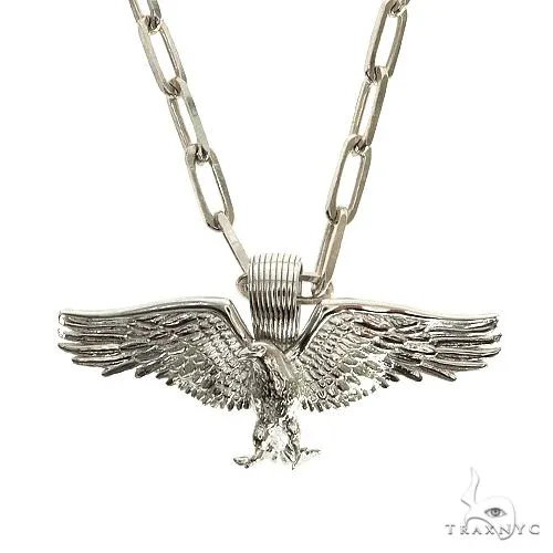 MARYAM - For Him SILVER For Him Mini Eagle Pendant Paperclip Chain Set .925 Silver 69999 in 18 Inches – Pendant Set
