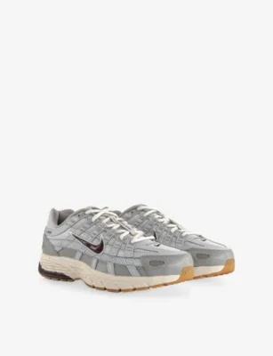For Him P-6000 Leather and Mesh Trainers - 10.5 in COLLEGE GREY BURGUNDY CR, additional product view 3