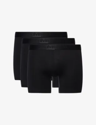 CALVIN KLEIN Mid-Rise Branded Pack Of Three Stretch-Woven Boxer Briefs - Black in Black – Mens | Underwear & socks | Underwear | Multi Packs