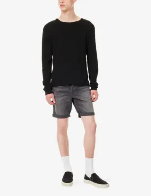 REPLAY Tapered-Fit Cotton Denim Short in DARK GREY, additional product view 2