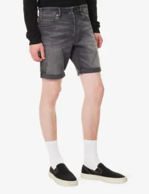 REPLAY Tapered-Fit Cotton Denim Short in DARK GREY, additional product view 3