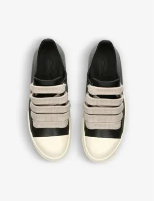 RICK OWENS Jumbo-lace leather low-top trainers - EUR 43 / 9 UK MEN detail 2