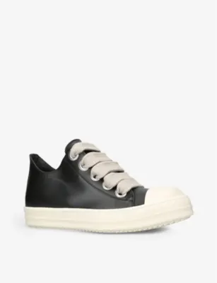 RICK OWENS Jumbo-lace leather low-top trainers - EUR 43 / 9 UK MEN detail 3