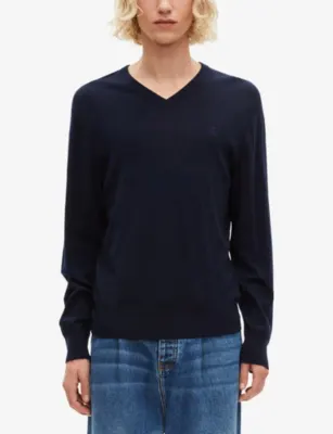THE KOOPLES V-Neck Brand-Embroidered Wool Jumper detail 3