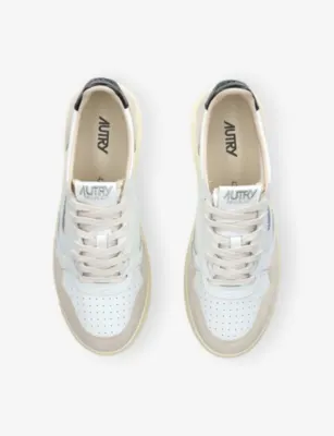 AUTRY Medalist Leather and Suede Trainers - EUR 43 / 9 UK MEN in BLK/WHITE, additional product view 2