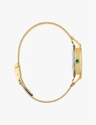 THOMAS SABO WA0364-264-205 Tiger Eye gold-plated sterling silver watch detail 2