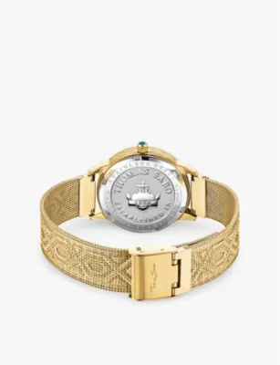 THOMAS SABO WA0364-264-205 Tiger Eye gold-plated sterling silver watch detail 3