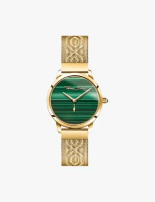THOMAS SABO WA0364-264-205 Tiger Eye gold-plated sterling silver watch