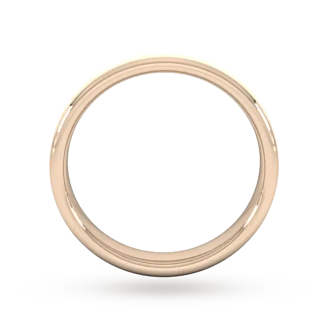 For Him 4mm Flat Court Heavy Polished Chamfered Edges With Matt Centre Wedding Ring In 18 Carat Yellow Gold detail 3