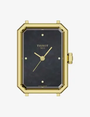TISSOT T160.110.36.126.00 SRV Gold-Plated Stainless Steel Quartz Watch in BLACK, additional product view 3