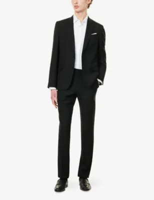 PAUL SMITH A Suit To Travel In structured-shoulders regular-fit tapered-leg wool suit detail 2