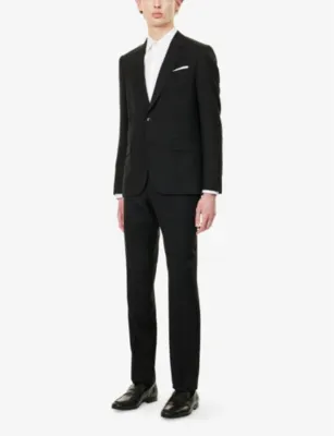 PAUL SMITH A Suit To Travel In structured-shoulders regular-fit tapered-leg wool suit detail 3