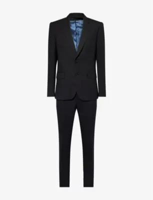 PAUL SMITH A Suit To Travel In structured-shoulders regular-fit tapered-leg wool suit