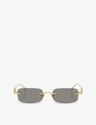 GUCCI GG1808S Rectangle-Frame Metal Sunglasses
