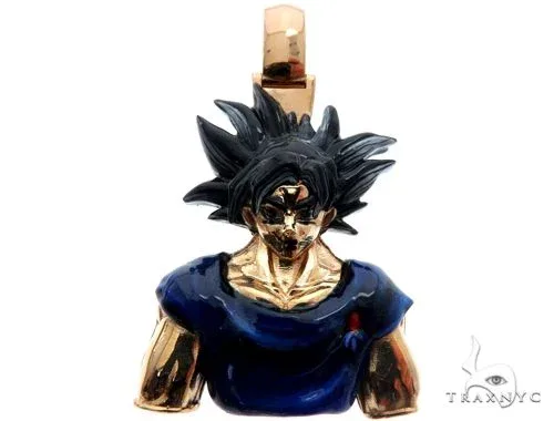 MARYAM - For Him SILVER Custom Made Goku Anime Manga Character Solid Gold Pendant 64568 in Rose Gold – Pendant