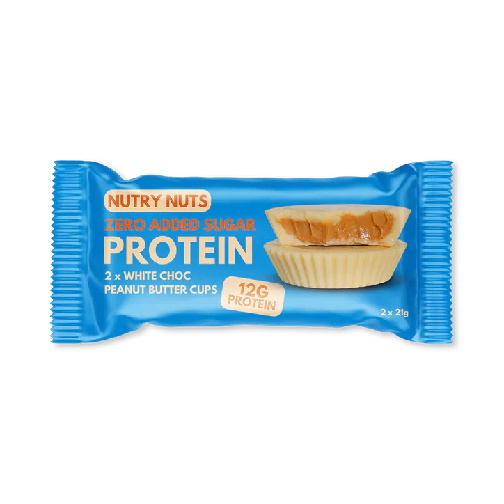 Nutry Nuts CUPS White compound with peanut filling - HIGH PROTEIN (2x21)g 12 Pack detail 3