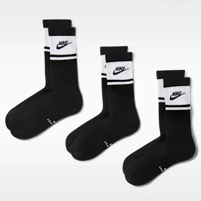 Nike Everyday Elevated Crew Socks (3 Pairs) - Black in Black – Nike men's and unisex