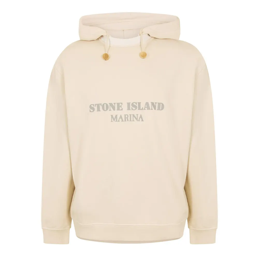 Stone Island Marina Mens Marina Hoodie in Ivory V0093 – Clothing