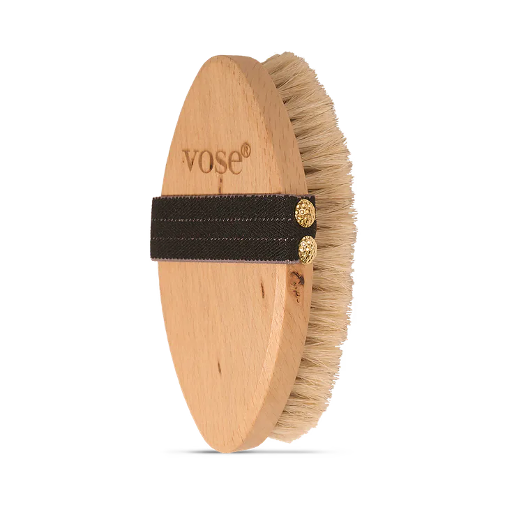 Vose 100% Horse Hair Body Brush - Black Rose detail 2
