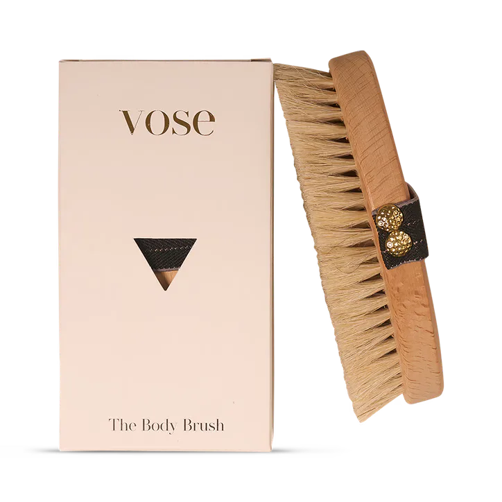 Vose 100% Horse Hair Body Brush - Black Rose