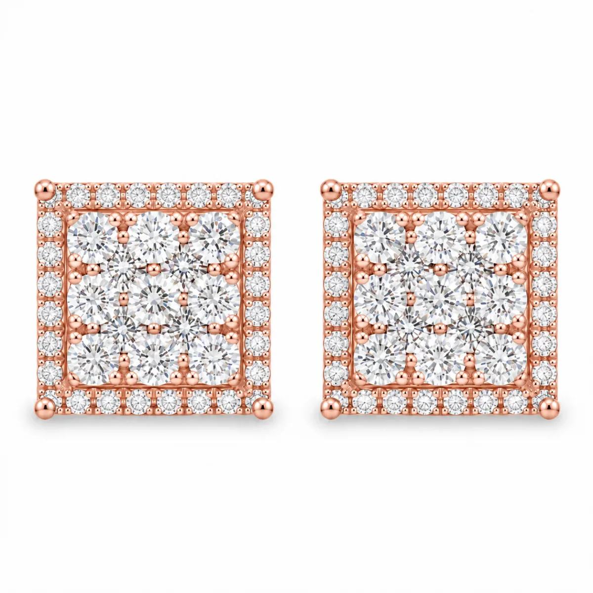 RINA - For Him FACTORY Prong Diamond Earrings 40613 in Rose Gold – Earrings