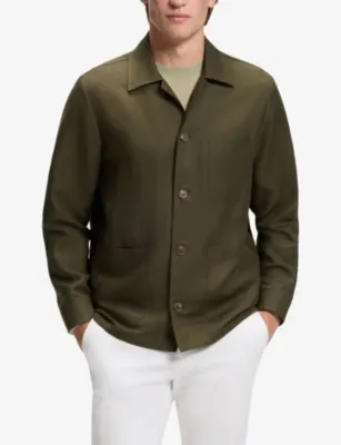 BOSS Relaxed-Fit Chest-Pocket Linen Shirt detail 3
