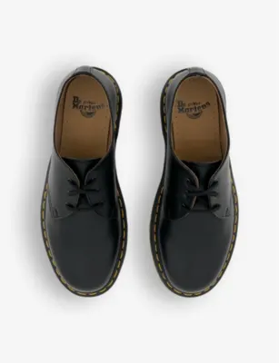 DR. MARTENS 3-eyelet chunky-sole leather shoes - EUR 41 / 7 UK MEN in BLACK LEATHER, additional product view 2