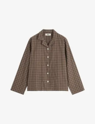 TEKLA Long-Sleeve Cotton-Twill Pyjama Shirt - Hessel Stripes detail 2