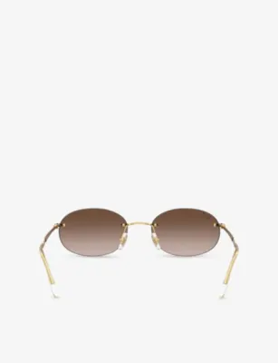 RAY-BAN RB3767 Oval-Frame Metal Sunglasses detail 3